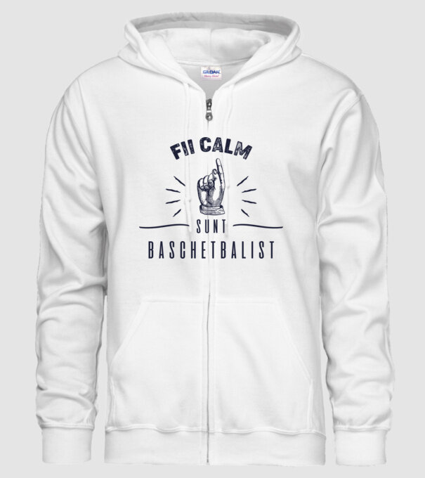 Fii calm, sunt BASCHETBALIST model alb pe tricou