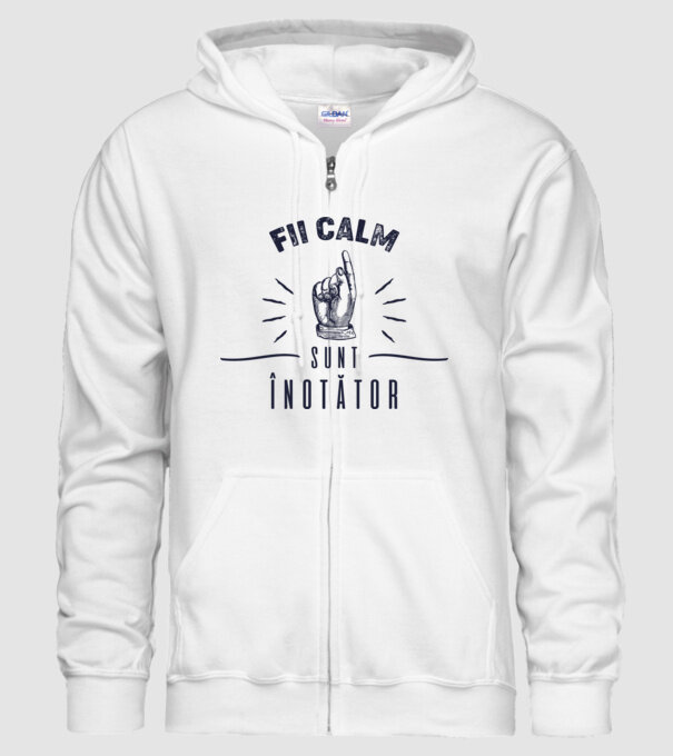 Fii calm, sunt ÎNOTĂTOR model alb pe tricou