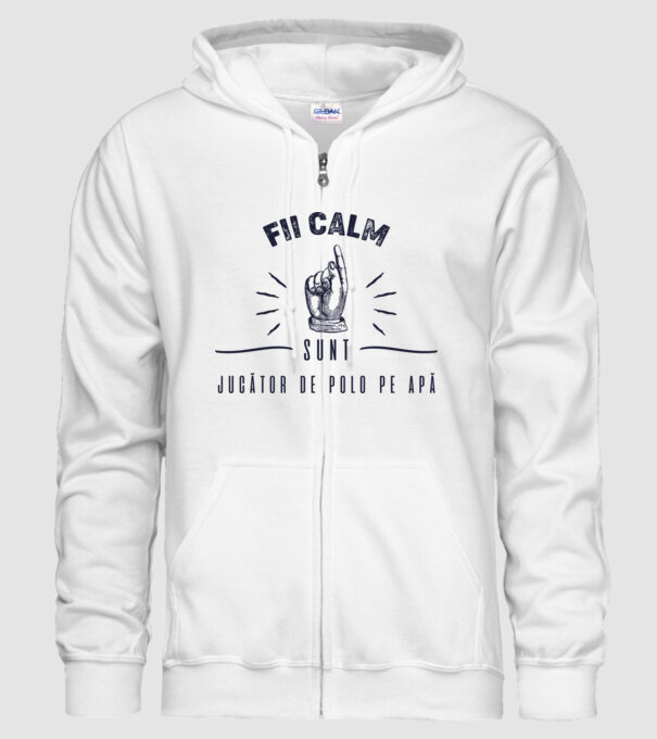 Fii calm, sunt JUCĂTOR DE POLO PE APĂ model alb pe tricou