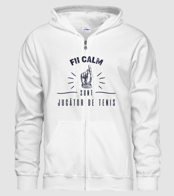 Fii calm, sunt JUCĂTOR DE TENIS model alb pe tricou