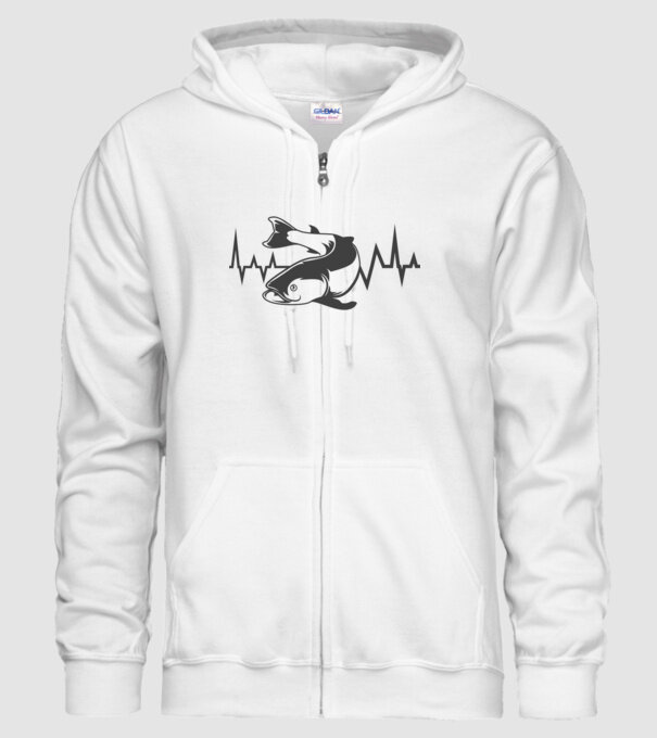 Fish model alb pe tricou