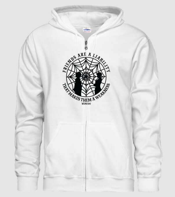 Friends are liability model alb pe tricou