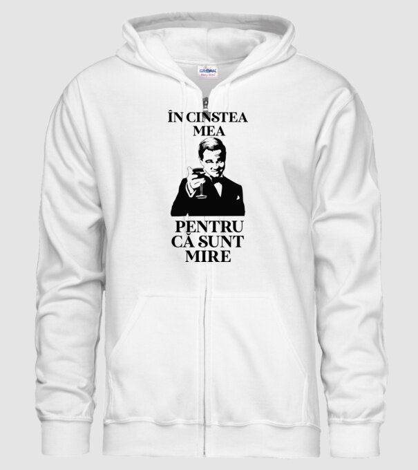 în cinstea mea, pentru că sunt mire model alb pe tricou