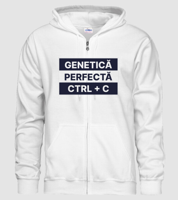 Genetică perfectă CTRL + V model alb pe tricou