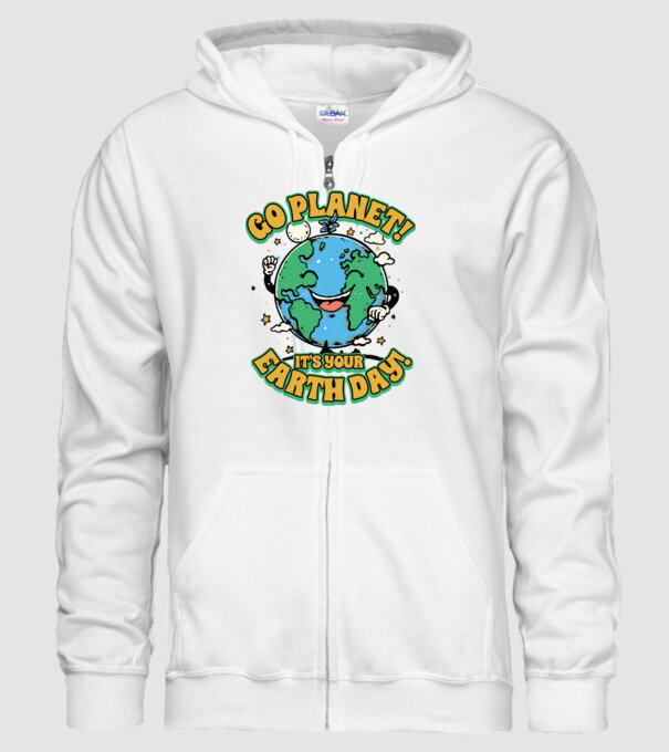 Go planet model alb pe tricou