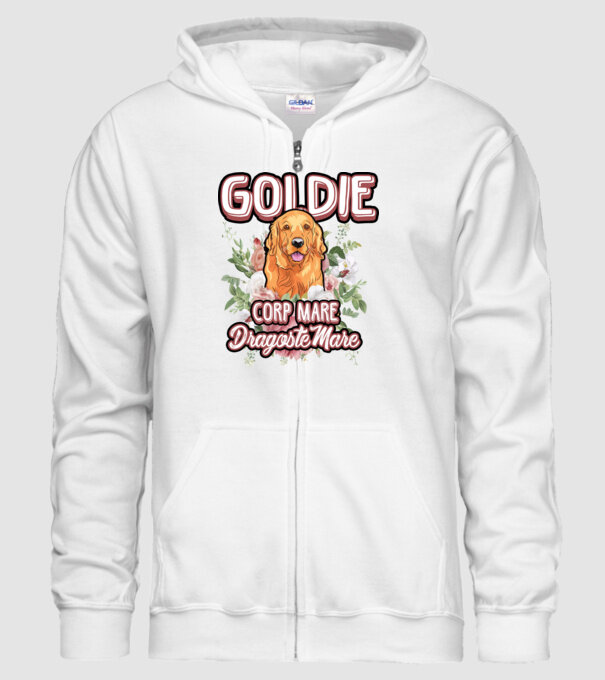 Goldie picioare mici dragoste mare model alb pe tricou