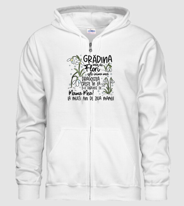 Grădina mea de flori model alb pe tricou