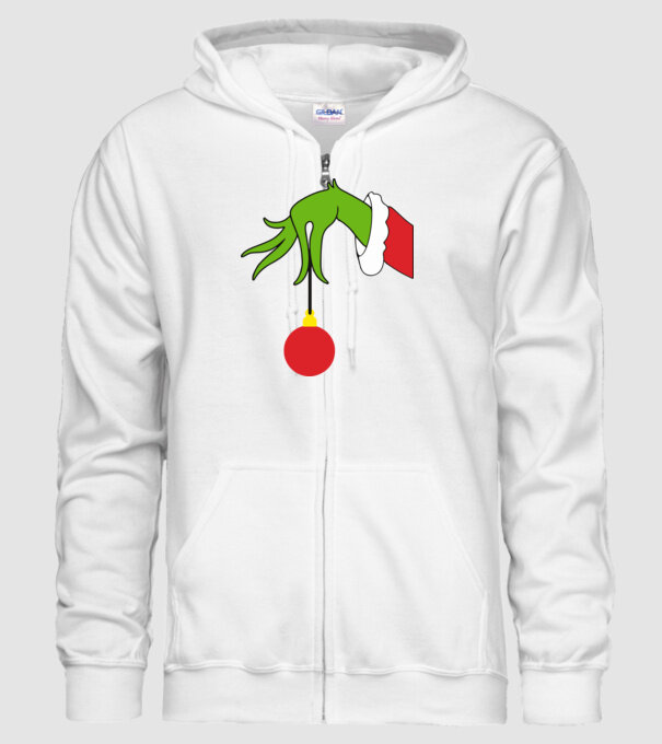 Grinch hand model alb pe tricou