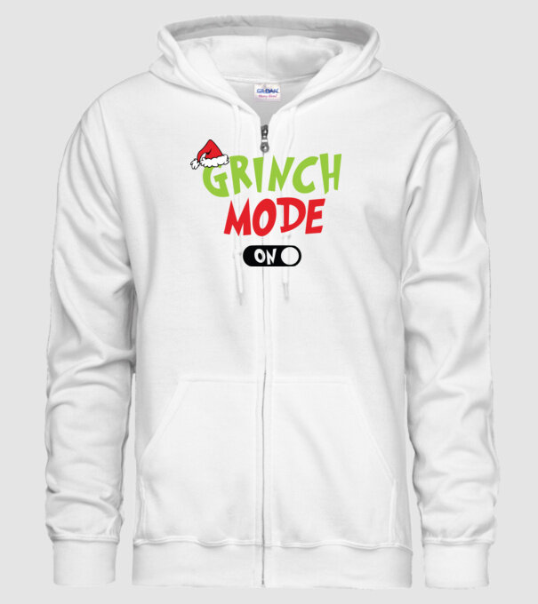 Grinch Mode model alb pe tricou
