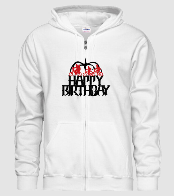 happy birthday stranger things model alb pe tricou