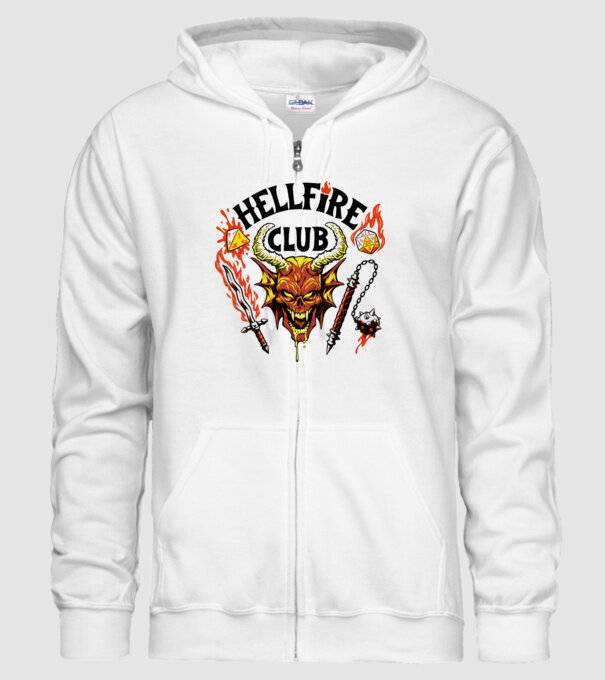Hellfire ok model alb pe tricou