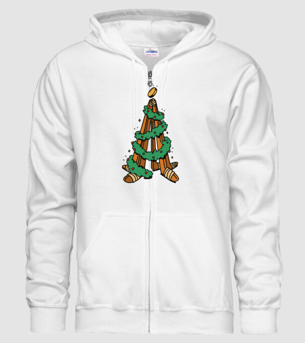 Hockey tree model alb pe tricou