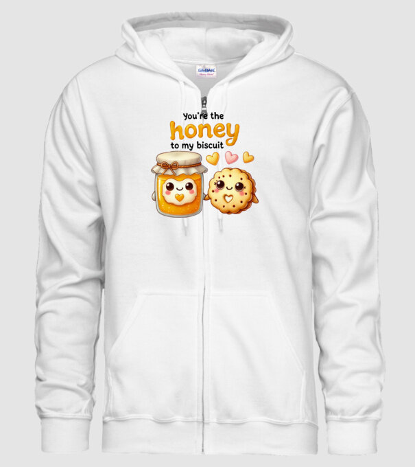 Honey to my Biscuit model alb pe tricou