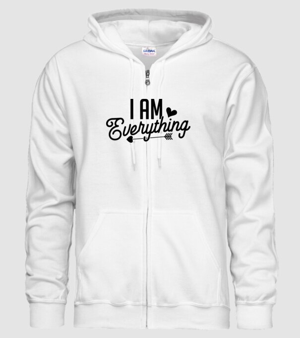 I am everything model alb pe tricou