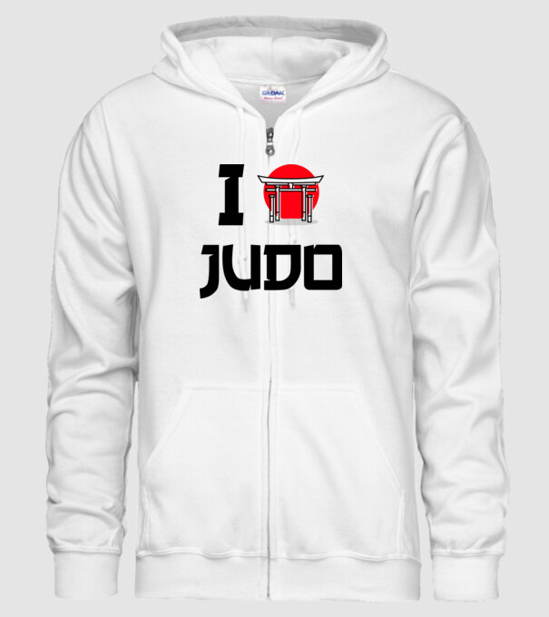 I love Judo model alb pe tricou
