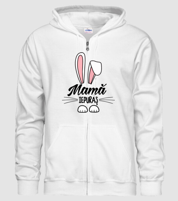 iepuraș mamă model alb pe tricou