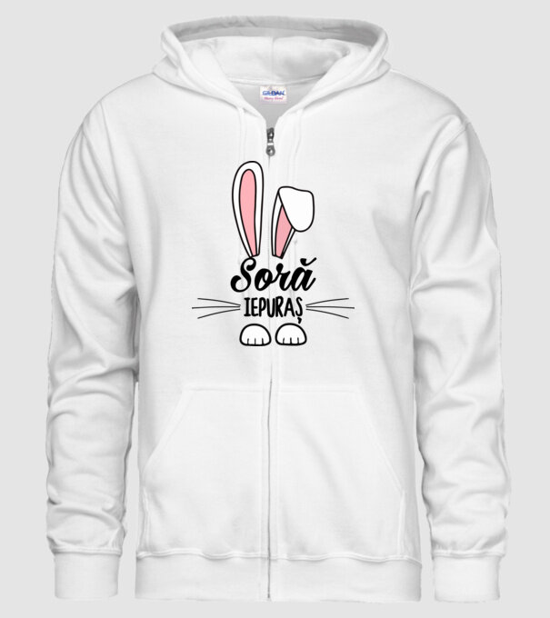 iepuraș soră model alb pe tricou