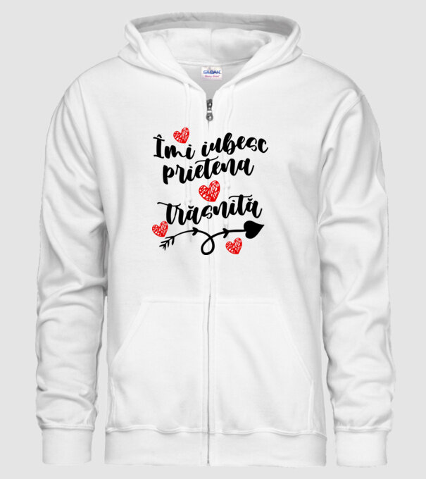 Îmi iubesc prietena mea trăsnită model alb pe tricou