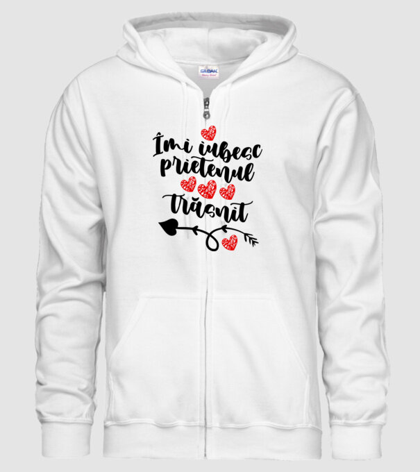 Îmi iubesc prietenul trăsnit model alb pe tricou