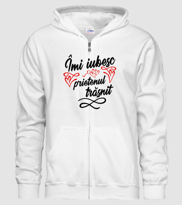 Îmi iubesc prietenul trăsnit model alb pe tricou