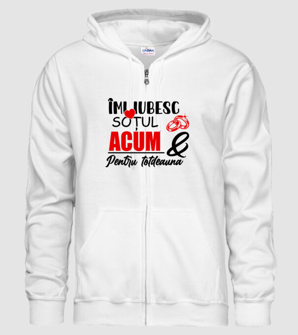 Îmi iubesc soțul acum & pentru totdeauna model alb pe tricou