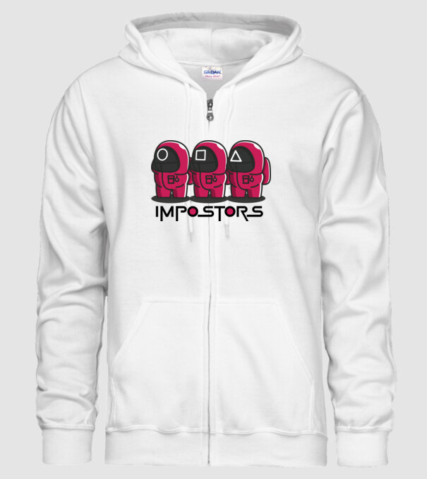 impostors squid game model alb pe tricou