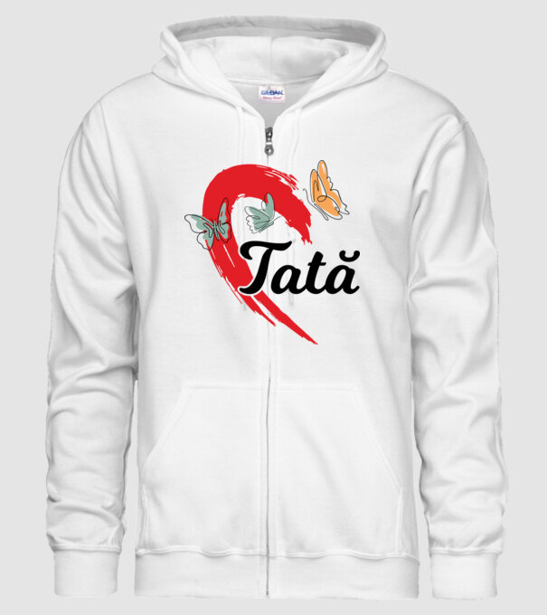 Tată model alb pe tricou