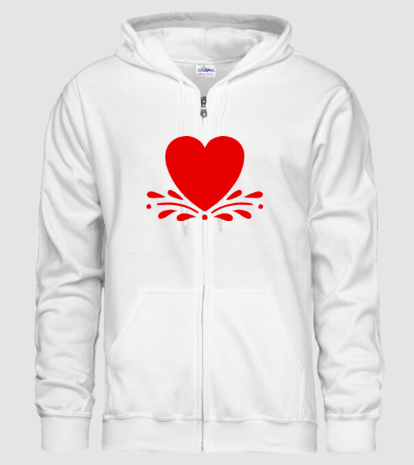 inimă Valentine model alb pe tricou