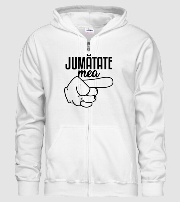 Jumătate a mea model alb pe tricou