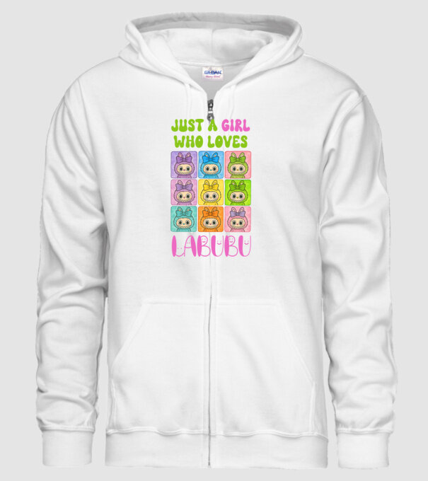 Just a girl who loves Labubu model alb pe tricou