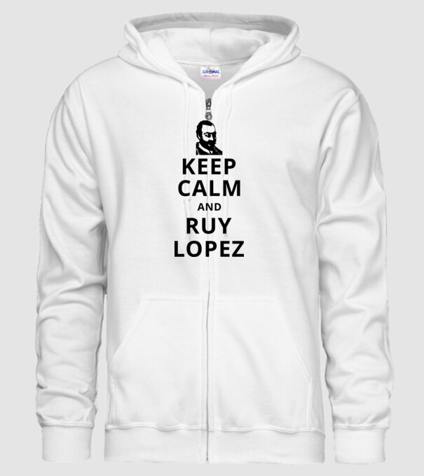Keep Calm and Ruy Lopez v3 model alb pe tricou