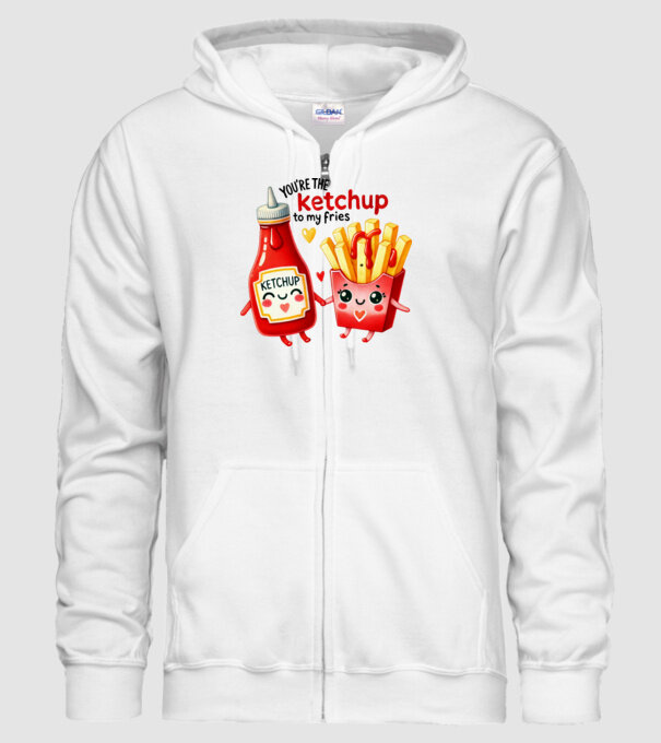 Ketchup to my Fries model alb pe tricou