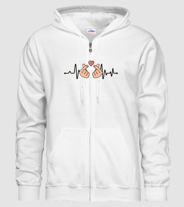 Kpop heartbeaT model alb pe tricou