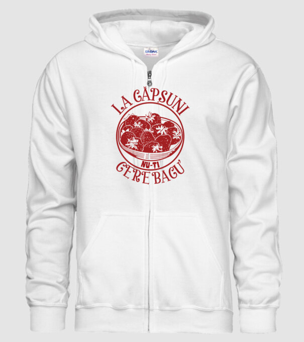 La căpșuni nu-ți cere bacu model alb pe tricou