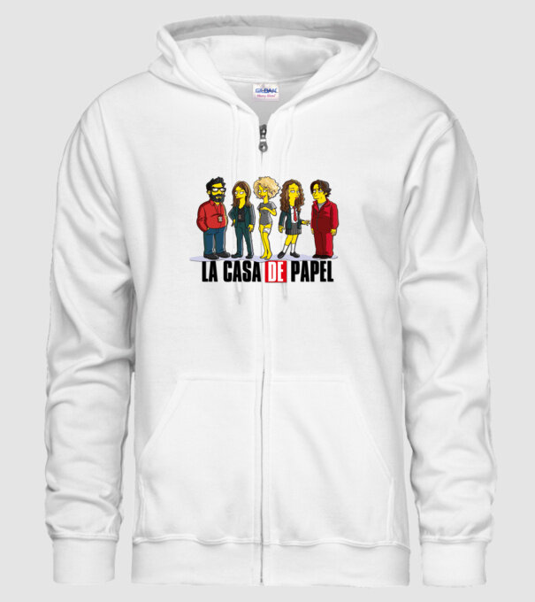 la casa de papel simpson model alb pe tricou