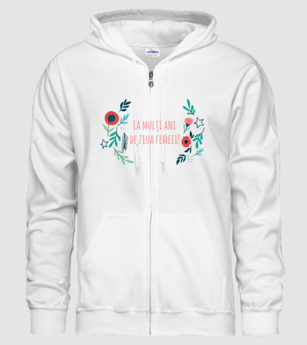 La mulți ani de ziua femeii model alb pe tricou