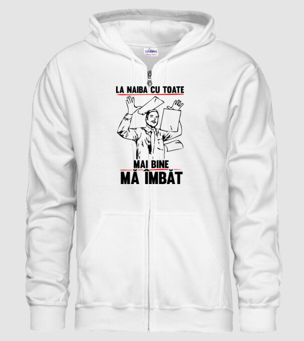 la naiba cu toate, mai bine mă îmbăt model alb pe tricou