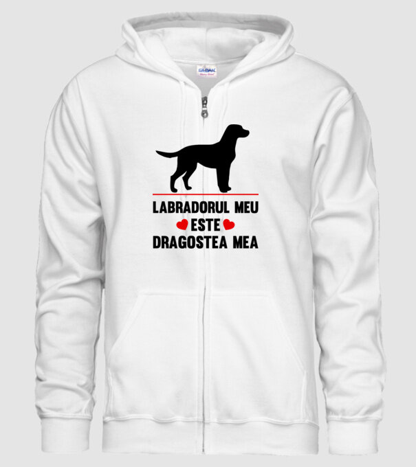 labradorul meu este dragostea mea model alb pe tricou