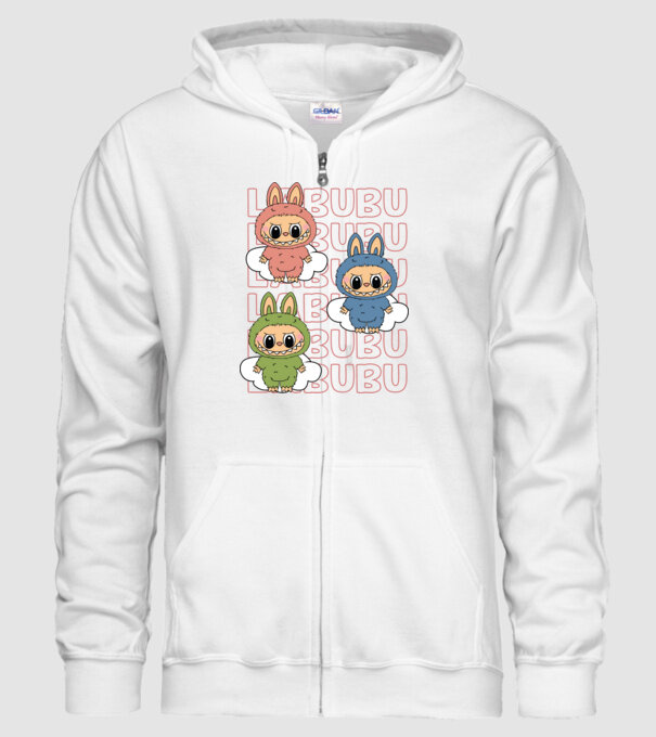 LABUBU model alb pe tricou