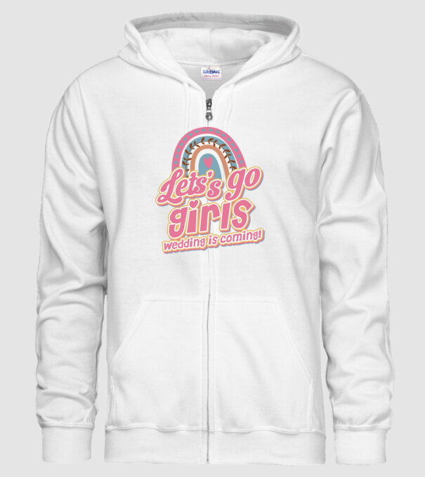 Lets go girls model alb pe tricou