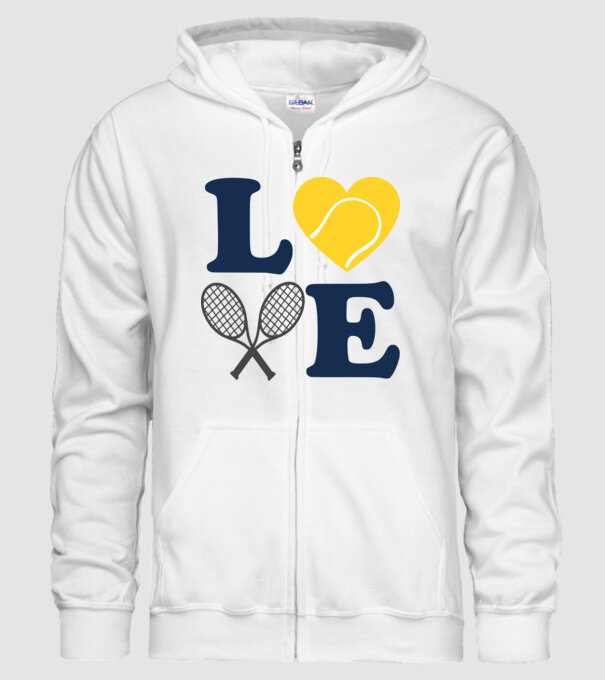 LOVE Tennis model alb pe tricou