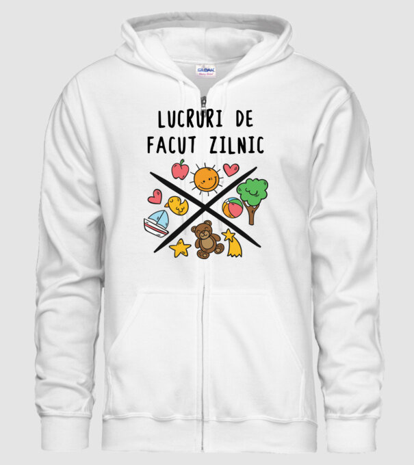 Lucruri de făcut zilnic model alb pe tricou