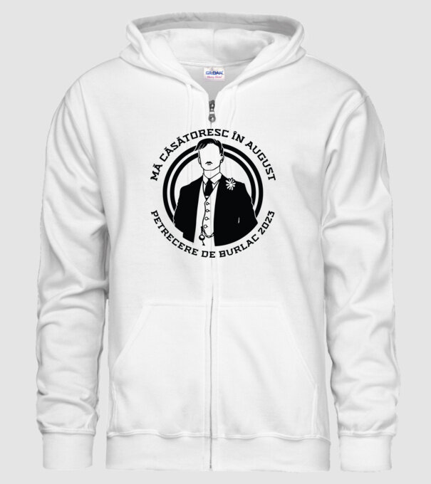 mă căsătoresc în august - petrecere de burlac model alb pe tricou