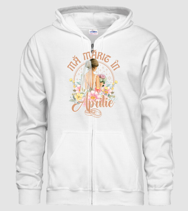 mă mărit - în aprilie model alb pe tricou