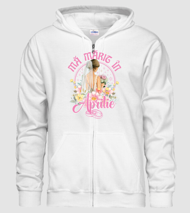 mă mărit - în aprilie model alb pe tricou