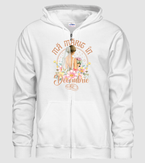 mă mărit - în decembrie model alb pe tricou