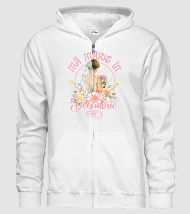 mă mărit - în decembrie model alb pe tricou
