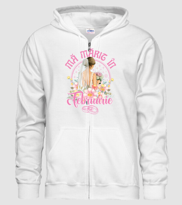 mă mărit - în februarie model alb pe tricou