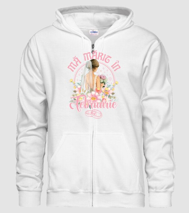 mă mărit - în februarie model alb pe tricou