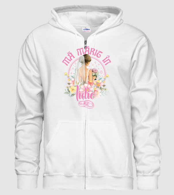 mă mărit - în iulie model alb pe tricou
